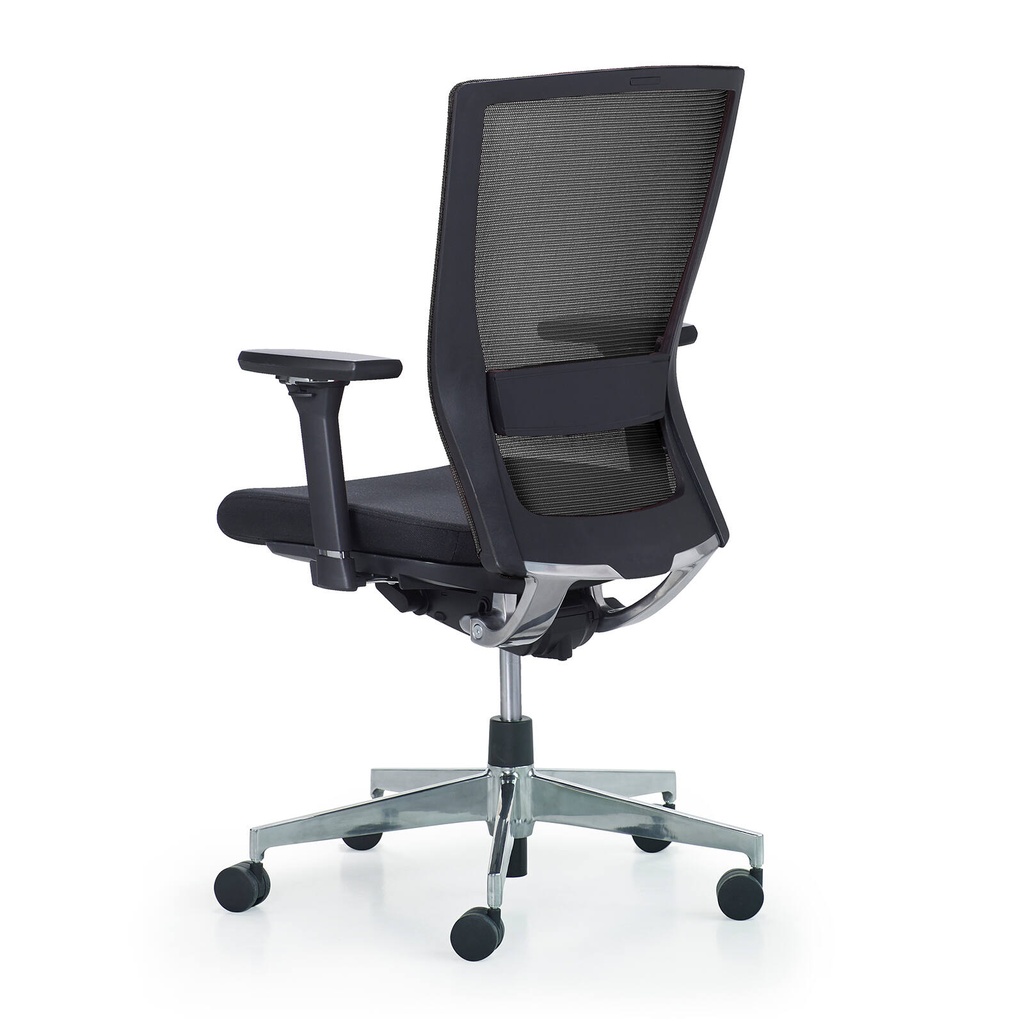 Autobalance, task chair mesh back, 3d armrest, aluminium base, black fabric seat