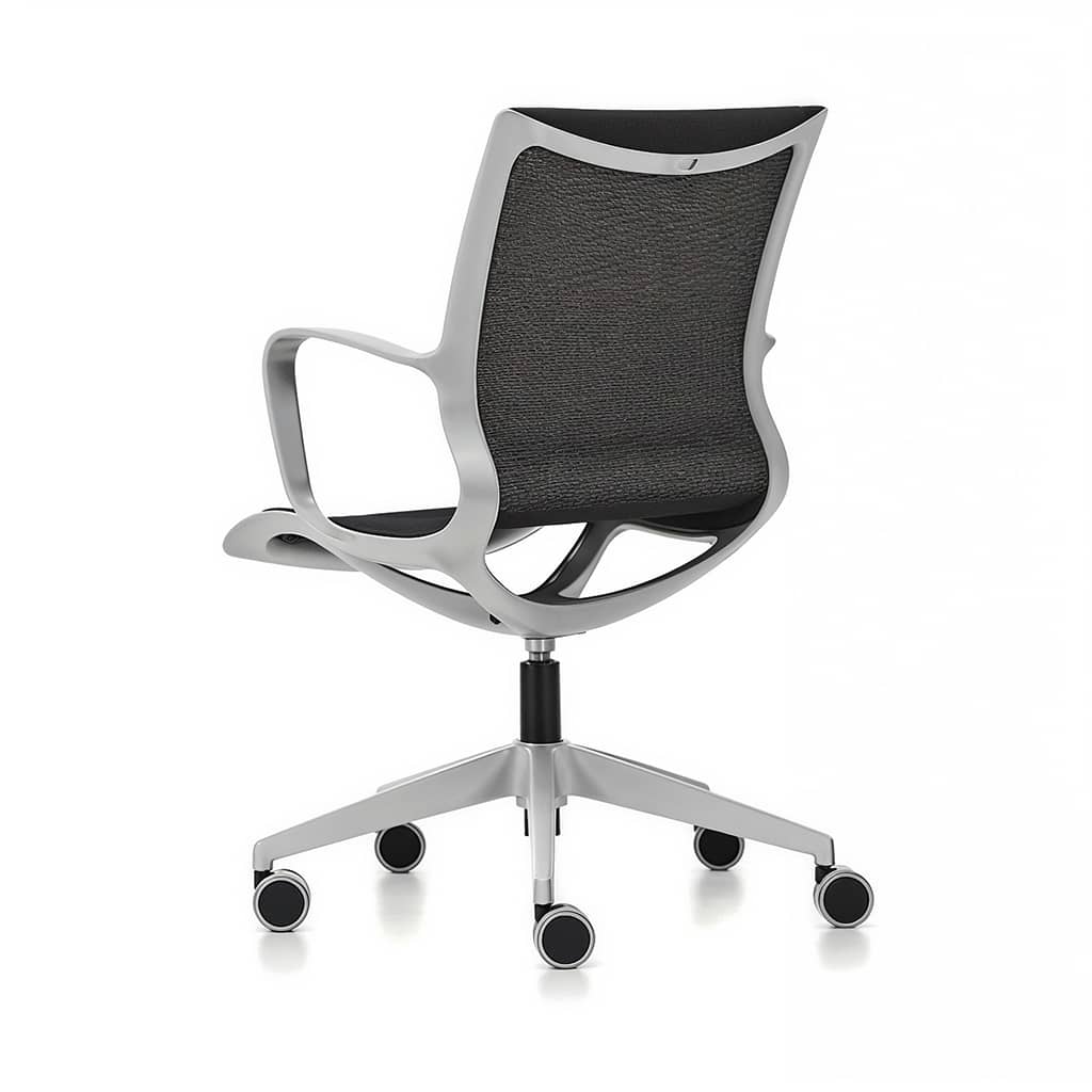 M1 taskchair, frame white, mesh light grey