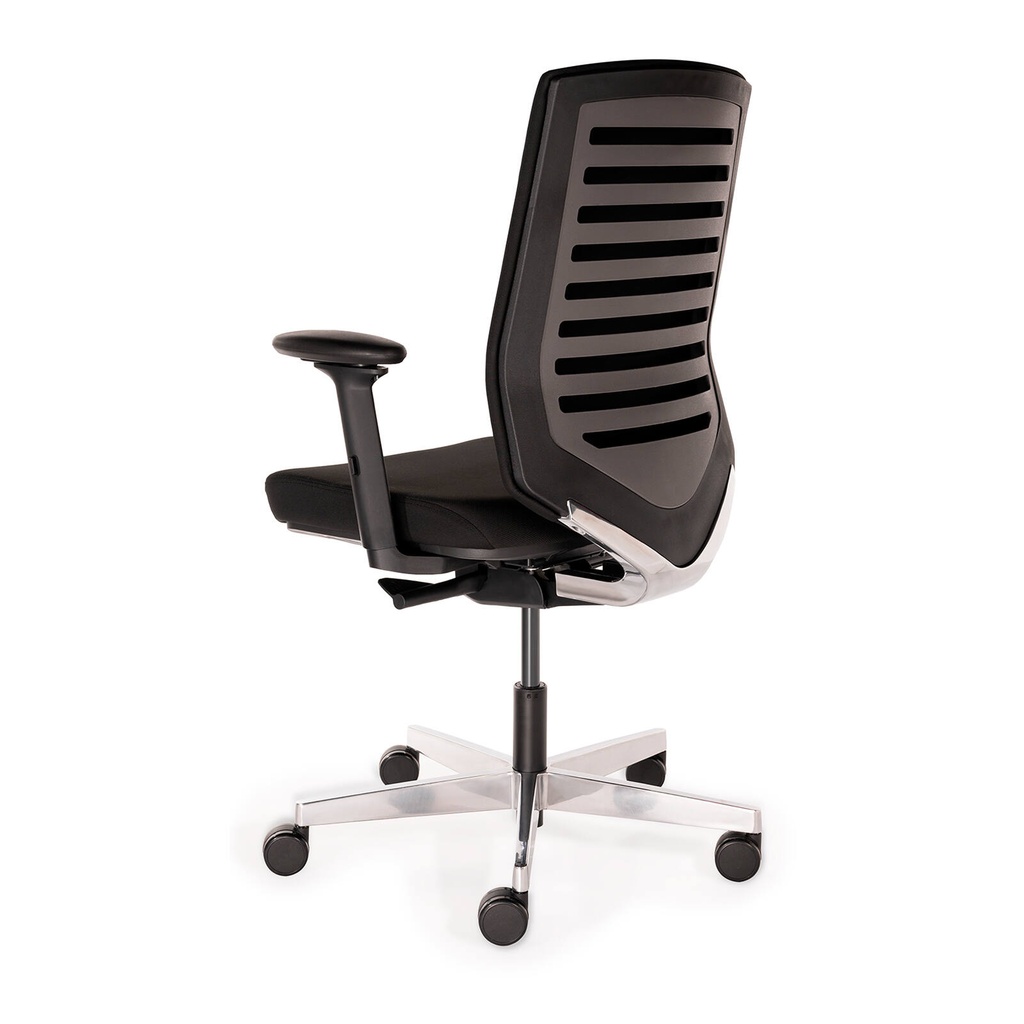 veloce chair, height adjustable armrest, upholstered seat and back black