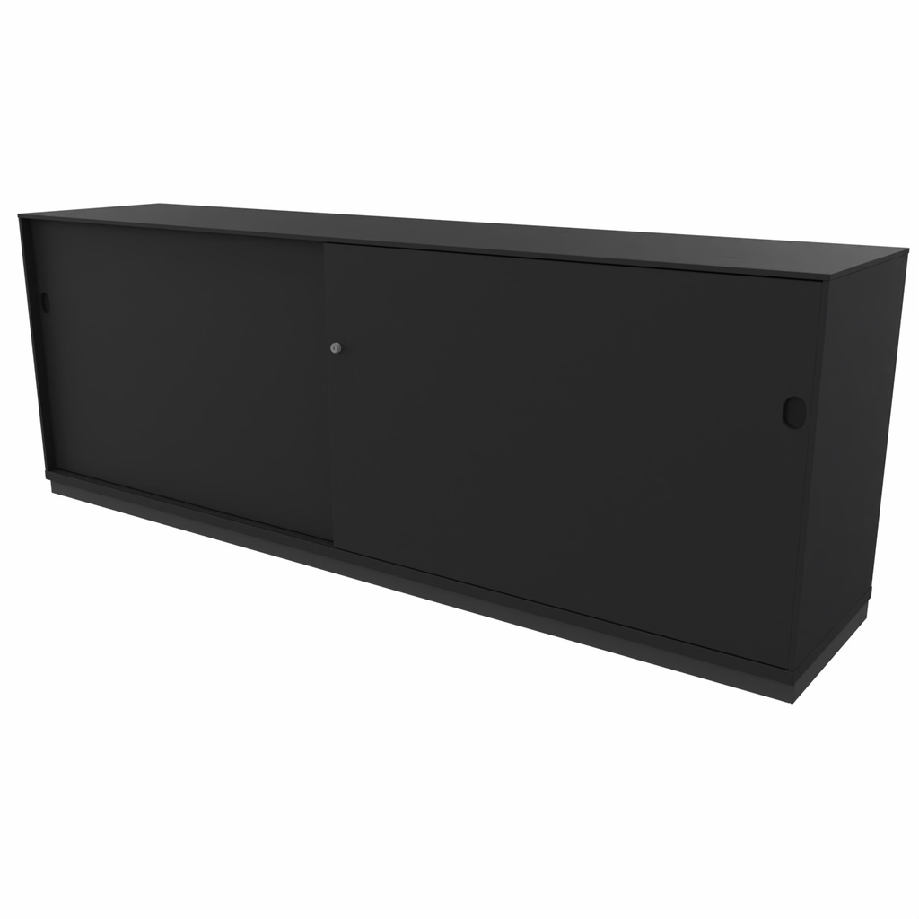 2-store schuifdeurkast 200x72x45 zwart