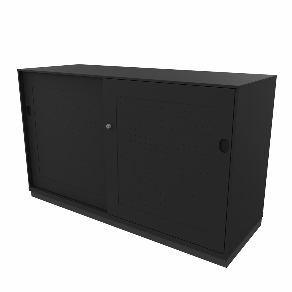 2-store schuifdeurkast 120x72x45 zwart, akoestische deuren