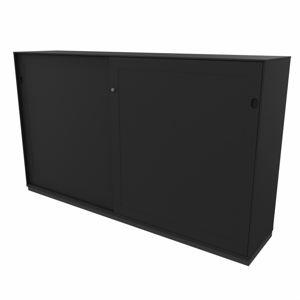 2-store akoestische schuifdeurkast  200x117x45 zwart