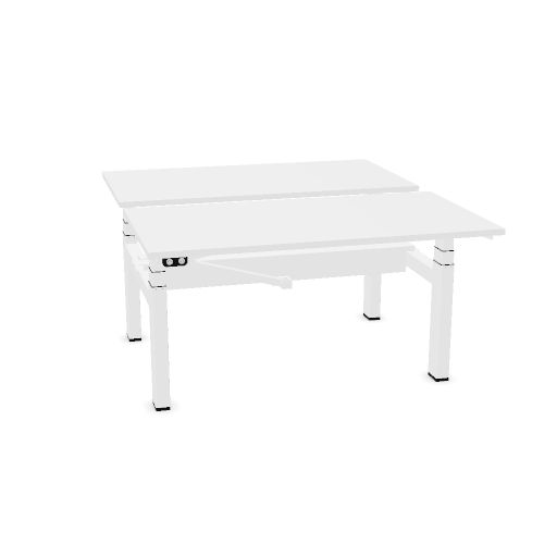 Matrix Pro 140X75cm + 140X75cm (duo desk) (Top color: K - White | Leg Colour: 4 - White)