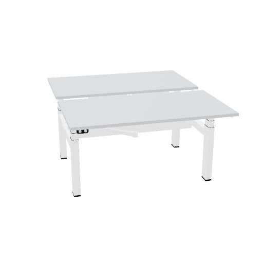 140X75cm + 140X75cm (duo desk) (Top color: Grey | Leg Colour: White)