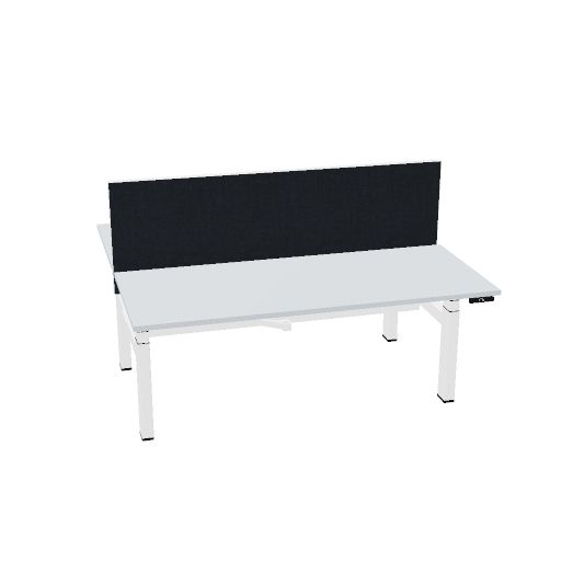 180x75cm + 180x75cm (duo bureau) (Bladdecor: Grijs | Pootkleur : Wit)