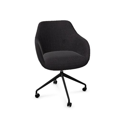 Rome Chair Swivel wheels (Range: 78 - Mistral | Colour: 101 | Priceclass: Fabric range 1 | Frame colour: Black)
