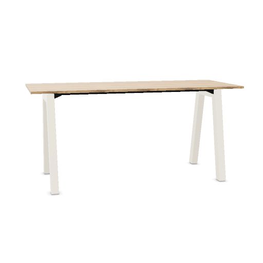 Hybrid table high 240cm (Worktop Width: 100 cm | Worktop Colour: DF - Natural Halifax Oak | Leg Colour: Wit (RAL 9010))