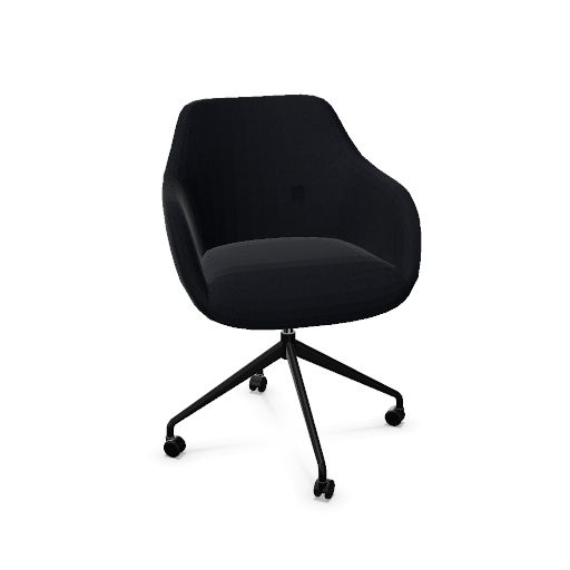 Rome Chair Swivel wheels (Range: 78 - Mistral | Colour: 600 | Priceclass: Fabric range 1 | Frame colour: Black)
