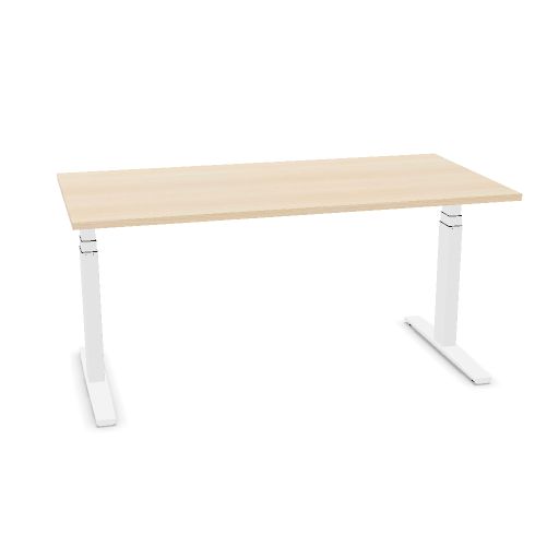 MATRIX_PRO 160x80cm (single desk) (Top color: P - Bleached Oak | Leg Colour: 4 - White)