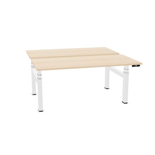 Matrix Pro 160x75cm + 160x75cm (duo desk) (Top color: P - Bleached Oak | Leg Colour: 4 - White)