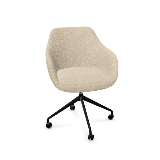 Rome Chair Swivel wheels (Range: 78 - Mistral | Colour: 901 | Priceclass: Fabric range 1 | Frame colour: Black)