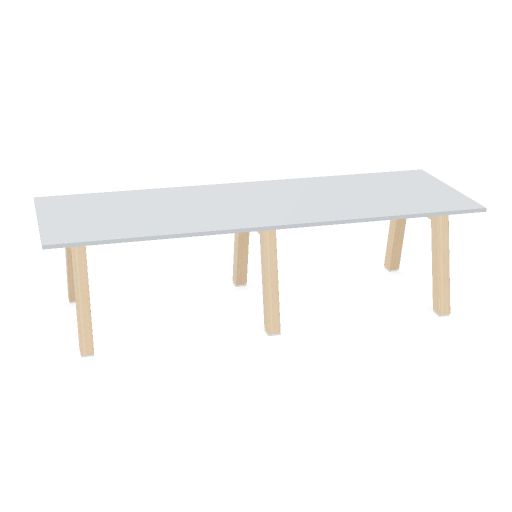 Hybrid tafel Laag 280cm (Werkblad breedte: 100 cm | Werkblad kleur: Grijs | Pootkleur : Hollands Essen)