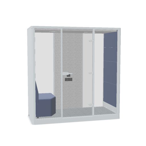 Apod X large (Colour: Grey | Range: 83 - Era | Fabric colour wall: era NU-A3-42 / CSE42 Range | Felt colour: Felt Light grey | Sofa: Sofa left | Table: No Worktop | Carpet Colour: Coral 342 | Occupancy indicator: No indicator)