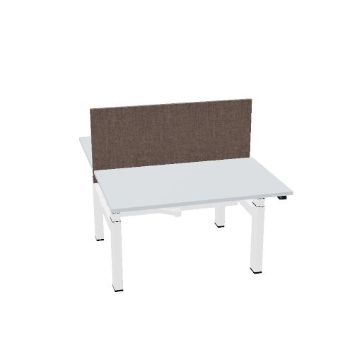 120X75cm + 120X75cm (duo bureau) (Bladdecor: Grijs | Pootkleur : Wit)