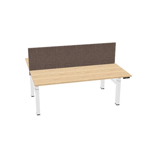 180x75cm + 180x75cm (duo bureau) (Bladdecor: Bardolino eiken | Pootkleur : Wit)