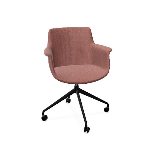 York Chair Swivel-wheels (Range: Rhapsody | Colour: 200 | Priceclass: Fabric range 1 | Frame colour: Black)