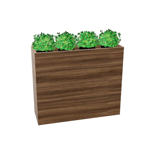 Plantenbak vrijstaand 120 x 40 (Planten weergeven: Ja | Kleur: EP - Caramel Walnut)