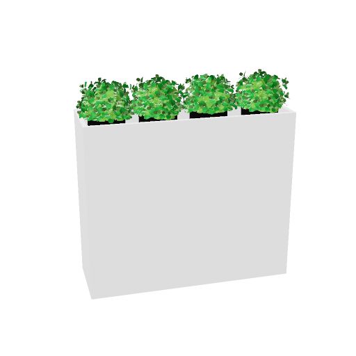 Plantenbak vrijstaand 120 x 40 (Planten weergeven: Ja | Kleur: Wit)