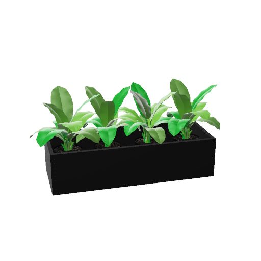 Plantenbak opzetunit voor kast 120 x 45 (Planten weergeven: Ja | Kleur: Zwart)