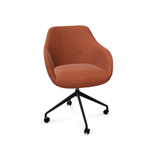 Rome Chair Swivel wheels (Range: 9 - Rhapsody | Colour: 301 | Priceclass: Fabric range 1 | Frame colour: Black)