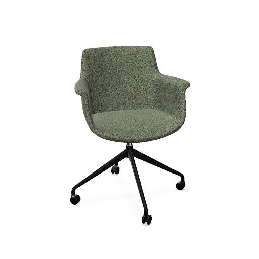 York Chair Swivel-wheels (Range: 78 - Mistral | Colour: 505 | Priceclass: Fabric range 1 | Frame colour: Black)