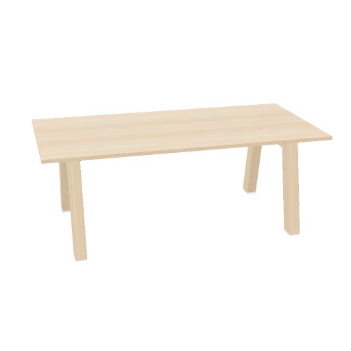 Hybrid tafel Laag 200cm (Werkblad breedte: 100 cm | Werkblad kleur: Gebleekt eiken | Pootkleur : Hollands Essen)