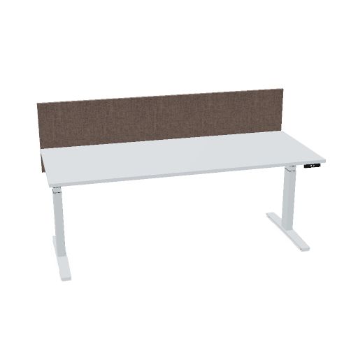 200x80cm (single bureau) (Bladdecor: Grijs | Pootkleur : Zilver)