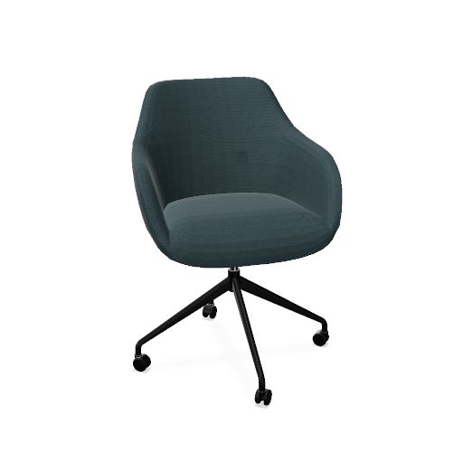 Rome Chair 
Swivel wheels (Range: Rhapsody | Colour: 607 | Priceclass: Fabric range 1 | Frame colour: Black)