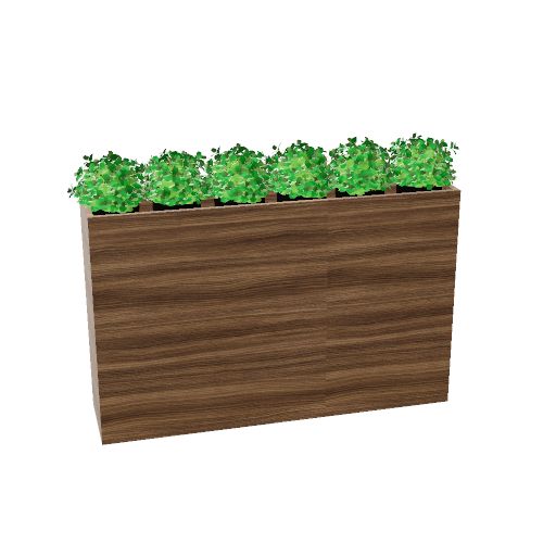 Plantenbak vrijstaand 160 x 40 (Planten weergeven: Ja | Kleur: EP - Caramel Walnut)