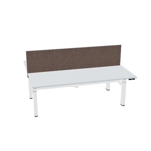 200x75cm + 200x75cm (duo bureau) (Bladdecor: Grijs | Pootkleur : Wit)