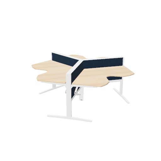 MAX T-Range wing 120cm (cluster van 3) (Pootkleur : Wit | Bladdecor: Gebleekt eiken | Range: Harmony | Kleur: 602 | Priceclass: Stofgroep 1 | Verstelbaarheid: Hoogte instelbaar)