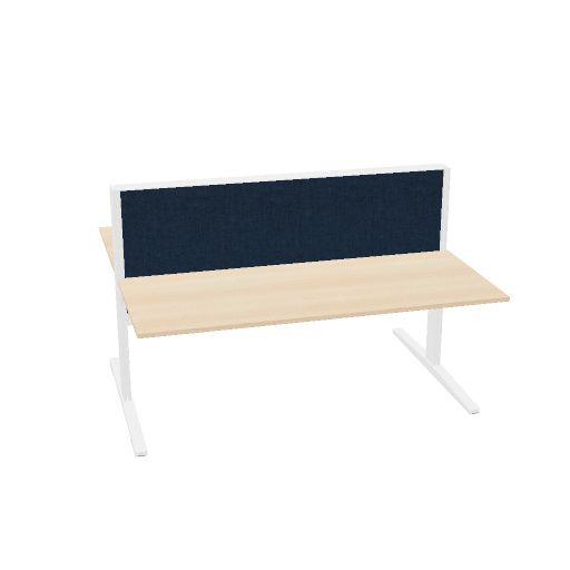 MAX T-Range 180x75cm + 180x75cm (duo bur (Pootkleur : Wit | Bladdecor: Gebleekt eiken | Range: Harmony | Kleur: 602 | Priceclass: Stofgroep 1 | Verstelbaarheid: Hoogte instelbaar)