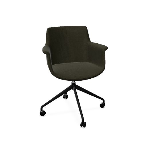 York stoel met draaionderstel met wielen (Range: Rhapsody | Kleur: 502 | Priceclass: Stofgroep 1 | Frame kleur: Zwart)