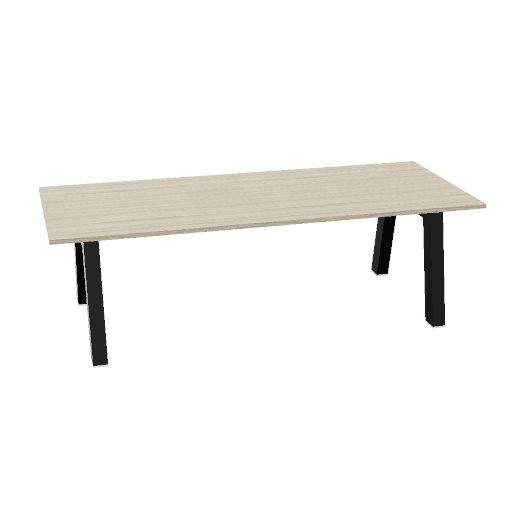 Hybrid tafel Laag 240cm (Werkblad breedte: 100 cm | Werkblad kleur: driftwood | Pootkleur : Zwart (RAL 9005))
