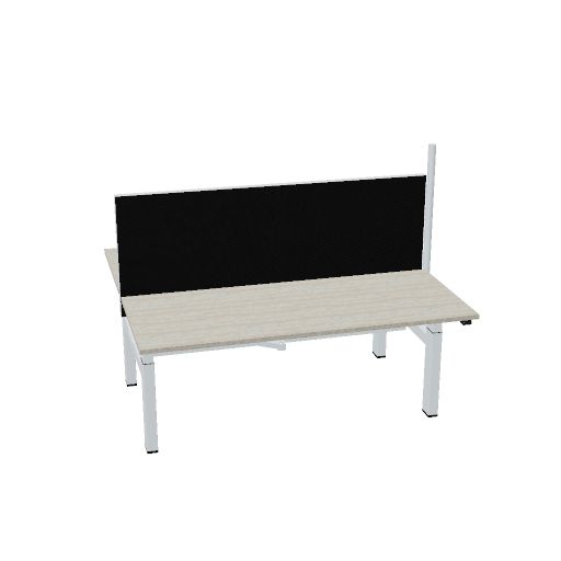 180x75cm + 180x75cm (duo bureau) (Bladdecor: CN - Ril eiken | Pootkleur : Zilver)