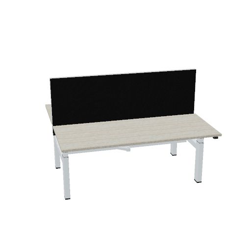 180x75cm + 180x75cm (duo bureau) (Bladdecor: CN - Ril eiken | Pootkleur : Zilver)