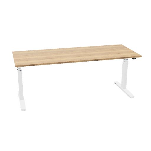 200x80cm (single desk) (Top color: DF - Natural Halifax Oak | Leg Colour: White)
