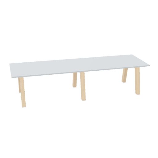 Hybrid tafel Laag 320cm (Werkblad breedte: 100 cm | Werkblad kleur: Grijs | Pootkleur : Hollands Essen)