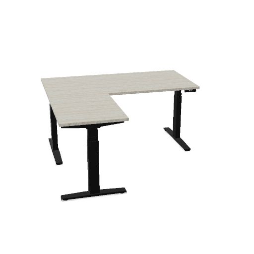 160x80cm + 60x80 aanbouw links (Bladdecor: CN - Ril eiken | Pootkleur : Zwart | smartgutter)