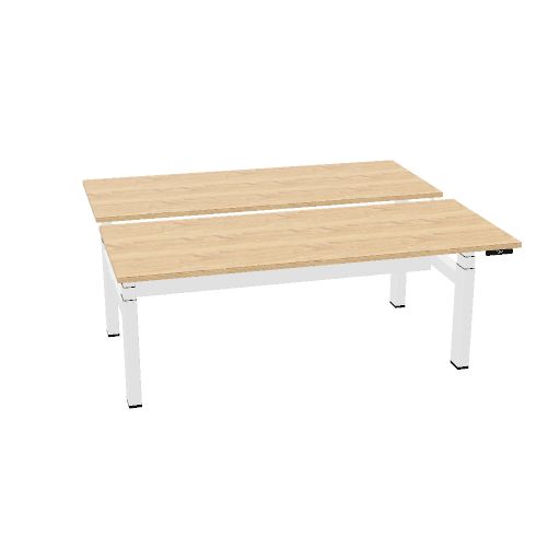 180x75cm + 180x75cm (duo bureau) (Bladdecor: Bardolino eiken | Pootkleur : Wit)