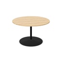 Tom Tom round column, round base, black, max. Ø120cm top (Top: Yes | Size: R120 Round top 120cm | Decor: N - Bardolino Oak)