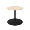 TOM Tom round column, round base, black, max. Ø120cm top (Top: Yes | Size: R080 Round top 80cm | Decor: P - Bleached Oak)