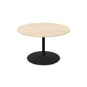 Tom Tom round column, round base, black, max. Ø120cm top (Top: Yes | Size: R120 Round top 120cm | Decor: P - Bleached Oak)