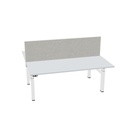 180x75cm + 180x75cm (duo bureau) (Bladdecor: Grijs | Pootkleur : Wit)