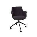 York Chair Swivel-wheels (Range: 78 - Mistral | Colour: 101 | Priceclass: Fabric range 1 | Frame colour: Black)