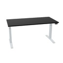 160x80cm (single bureau) (Bladdecor: Zwart | Pootkleur : Zilver)