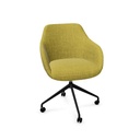 Rome Chair Swivel wheels (Range: 4 - Harmony | Colour: 401 | Priceclass: Fabric range 1 | Frame colour: Black)