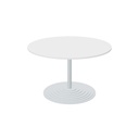 Tom round column, round base, silver, ma (Top: Yes | Size: R120 Round top 120cm | Decor: White)