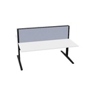 MAX T-Range 180x75cm + 180x75cm (duo bur (Pootkleur : Zwart | Bladdecor: Wit | Range: Harmony | Kleur: 600 | Priceclass: Stofgroep 1 | Verstelbaarheid: E-drive Zit-sta)