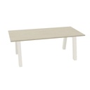 Hybrid tafel Laag 200cm (Werkblad breedte: 100 cm | Werkblad kleur: driftwood | Pootkleur : Wit (RAL 9010))